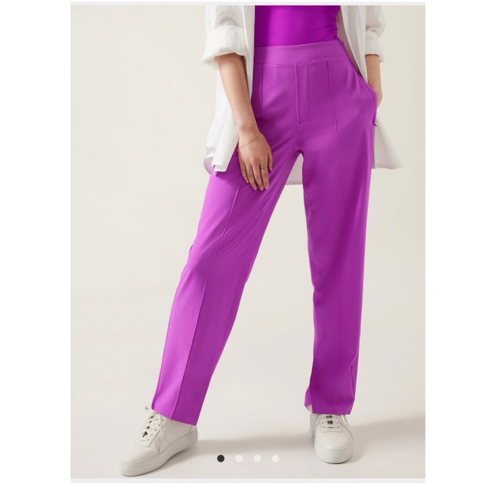 Athleta Brooklyn Heights Pants Jazzy Purple Travel Hike Trousers Size 6 NWOT